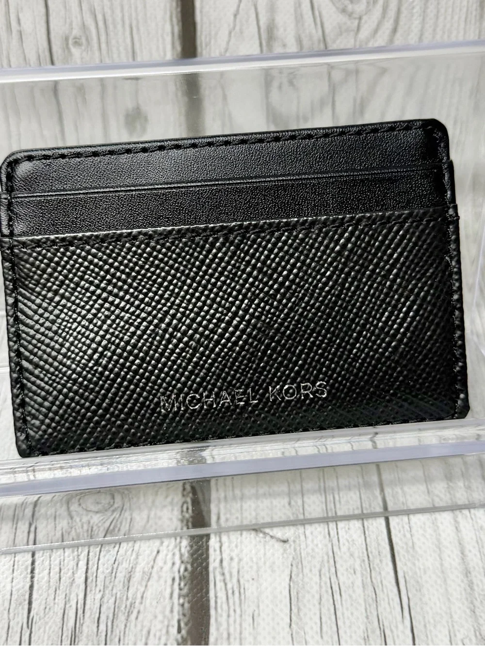 LIKE NEW Michael Kors Black Saffiano Leather Card Wallet